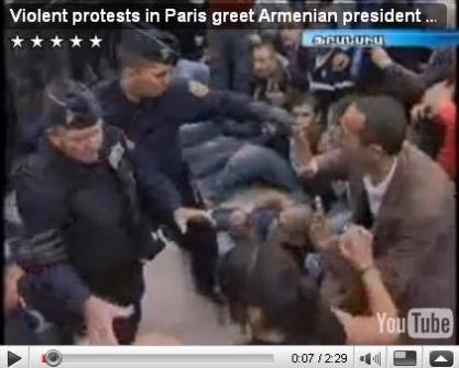Панармянское турне президента РА началось со столкновения с манифестантами