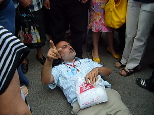 Акция протеста Вардкеса Гаспари во время митинга 2-го июля