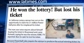 Американец лишился миллионного выигрыша из-за утери лотерейного билета