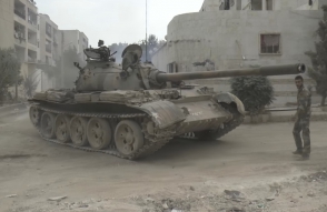 Т-55 сирийской армии выдержал попадание TOW-2