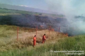 Արարատ քացաքում մոտ 1 հա խոտածածկույթ է այրվել