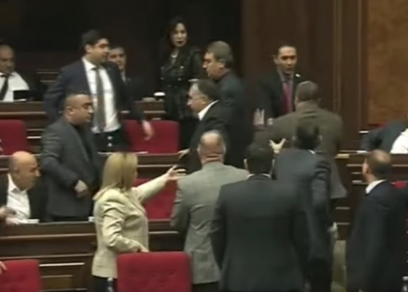 В НС произошла потасовка между депутатами (видео)