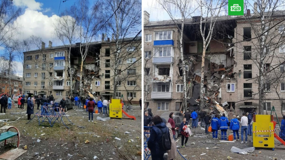 В Подмосковье в результате взрыва газа обрушился подъезд жилой пятиэтажки (видео)