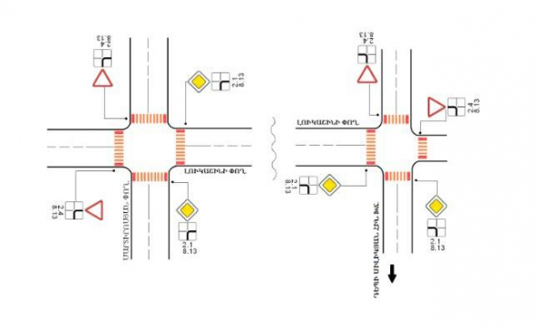 Երևանի Մարտիրոսյան-Լուկաշինի փողոցների և Լուկաշինի փողոց -դեպի Հին Սիլիկյան խճուղի տանող փողոցի խաչմերուկներում կատարվել է երթևեկության կազմակերպման փոփոխություն