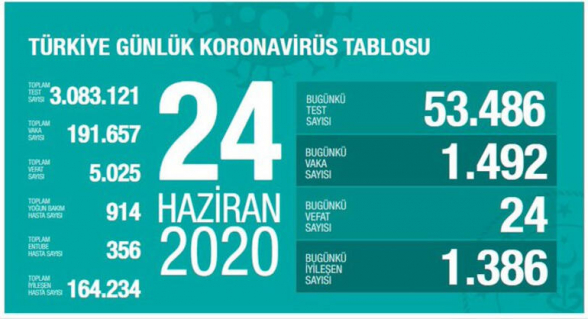 Թուրքիայում COVID-19-ի դեպքերի թիվն անցել է 191․000-ը