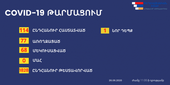 Արցախում կորոնավիրուսի ևս մեկ դեպք է հաստատվել. ընդհանուր դեպքերը 114-ն են