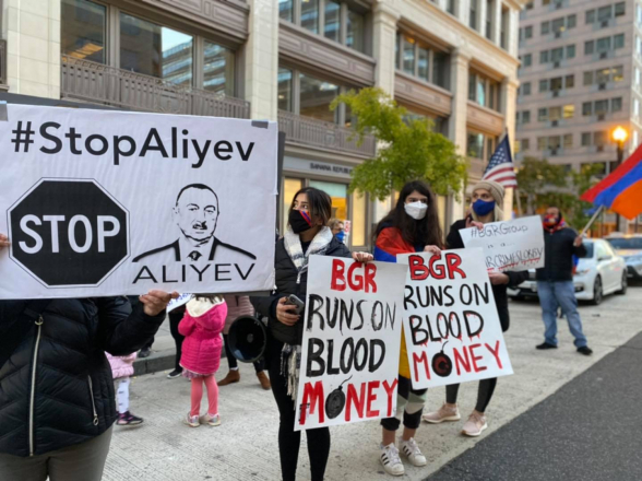 Армяне протестуют перед лоббистской компанией BGR с требованием разорвать отношения с Азербайджаном