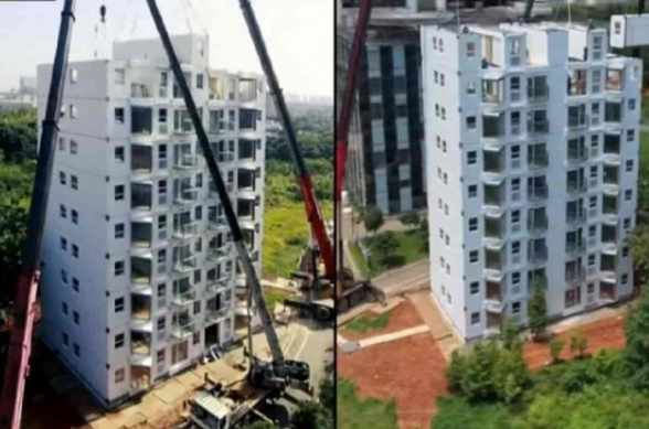 Չինաստանում 28 ժամում 10 հարկանի բազմաբնակարան շենք է կանգնեցվել