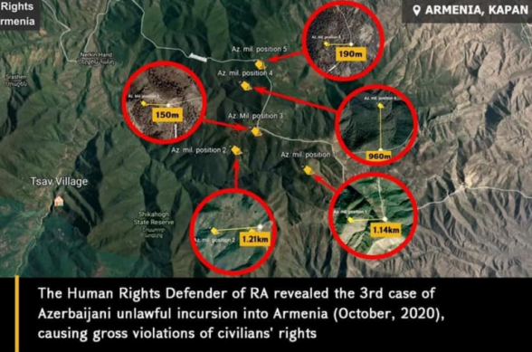 Փաստագրվել է ադրբեջանական ապօրինի ներխուժման 3-րդ դեպքը՝ Կապանում ՀՀ քաղաքացիական բնակչության իրավունքների կոպիտ խախտումներով