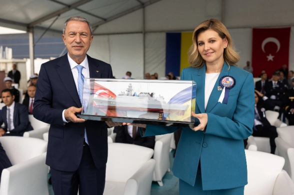 Жена Зеленского приняла участие в спуске на воду в Турции первого корвета для ВМС Украины