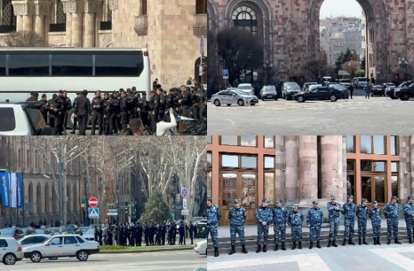 Пашинян пришел в здание Правительства: перед акцией протеста к площади Республики стянули большие силы полиции (видео)