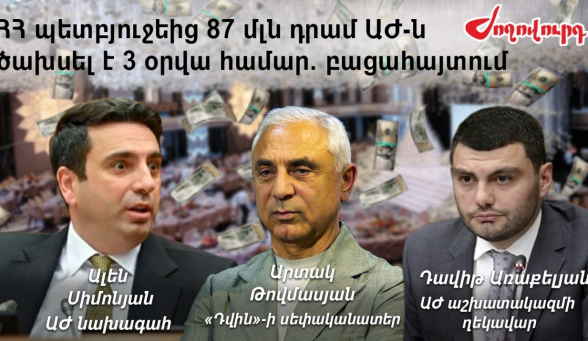 2 մլն դրամ դրոշ տեղադրելու, 24 մլն վարձակալության համար. ինչ գումարներ է ծախսել ԱԺ-ն. «Ժողովուրդ»
