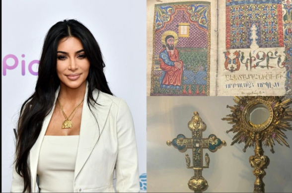 Քիմ Քարդաշյանն իր միլիոնավոր հետևորդներին ցուցադրել է Սուրբ Ղազար կղզու հայկական ձեռագրերի հավաքածուն