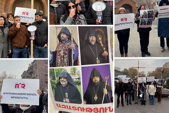 «Մայր Հայաստան»-ի ակցիան՝ ի պաշտպանություն Եկեղեցու և ազատազրկված սրբազանների (տեսանյութ)